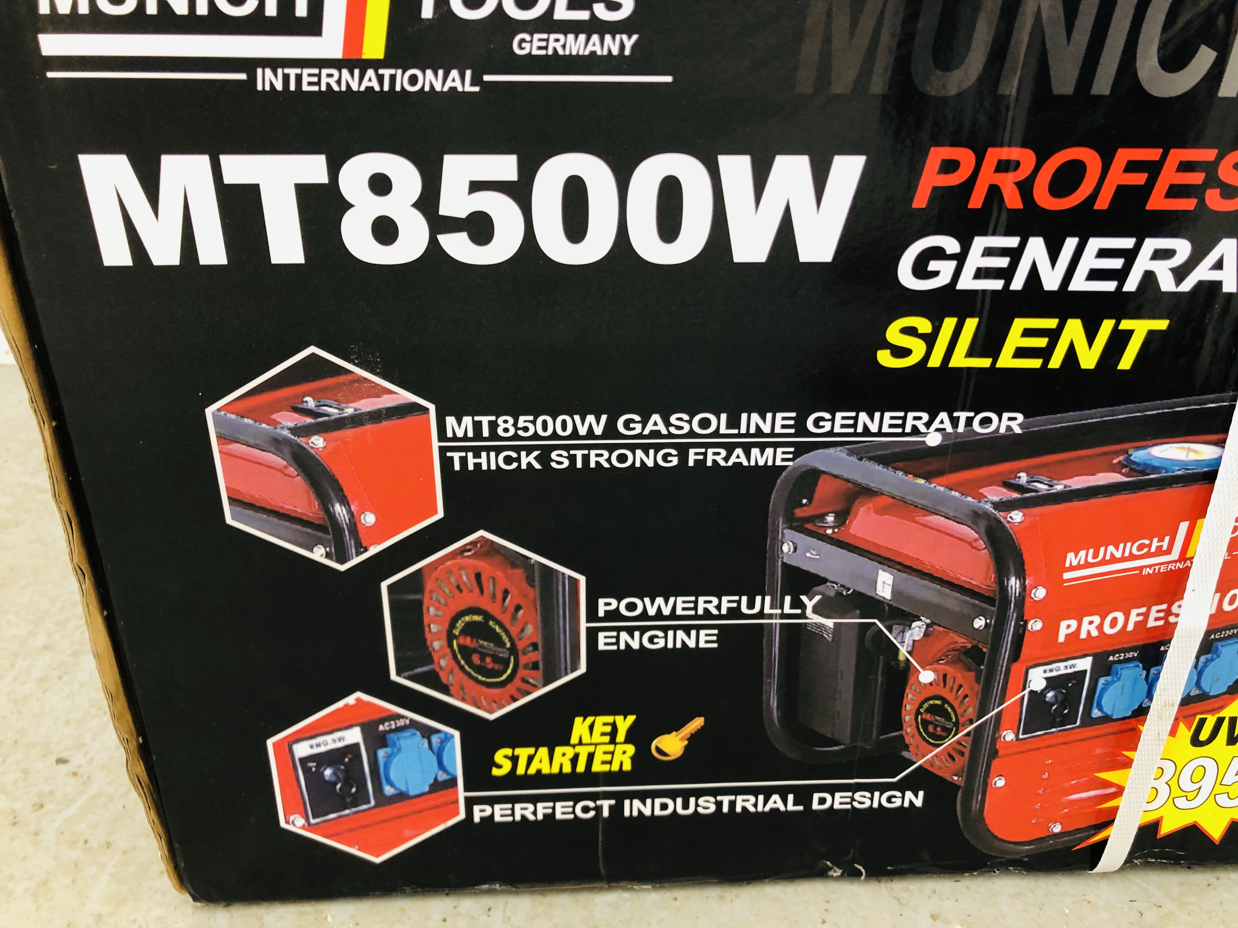 A BOXED MT 8500W PETROL PROFESSIONAL SILENT GENERATOR - SOLD AS SEEN. - Image 2 of 3