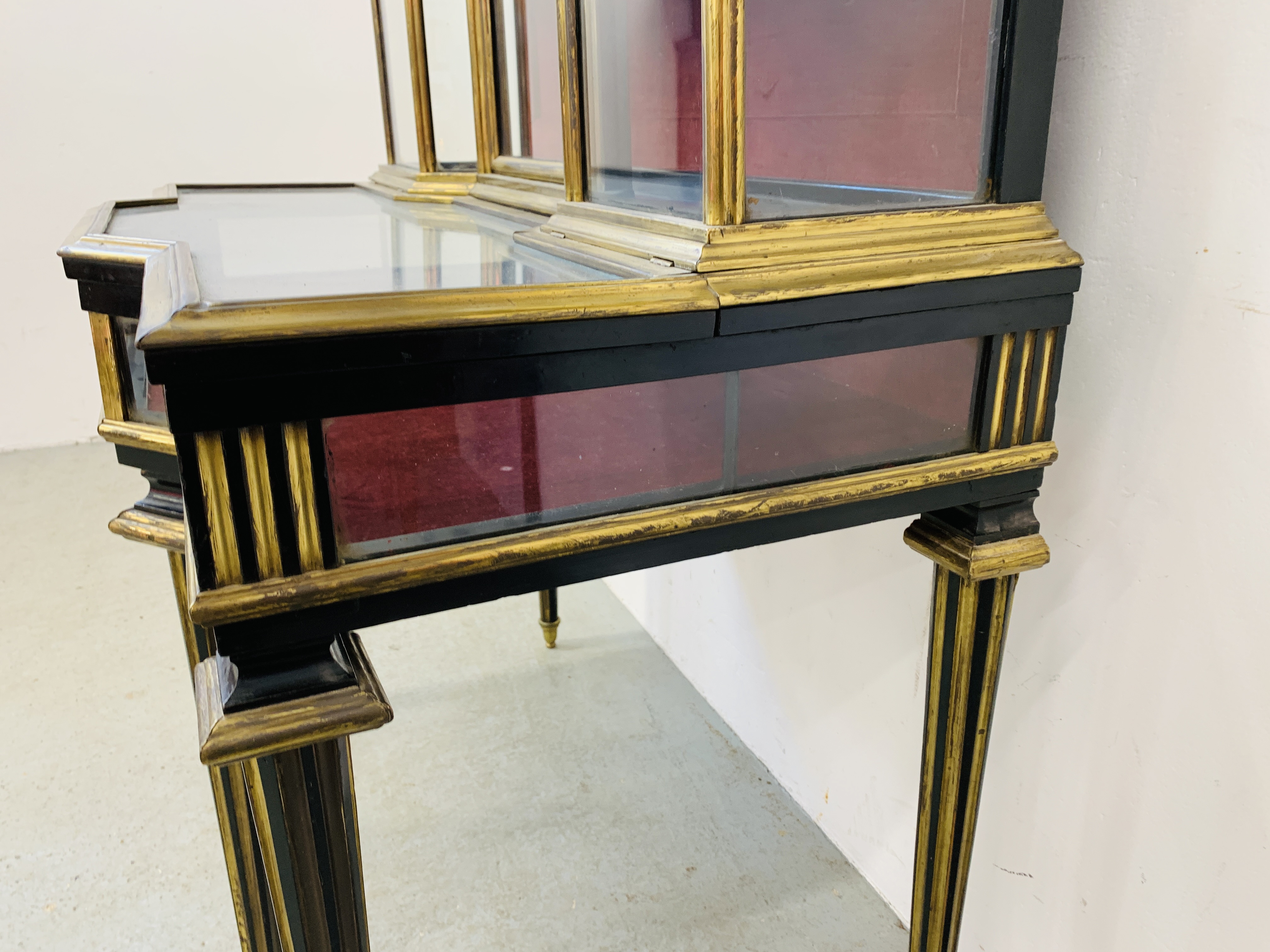 A C19th FRENCH BRASS AND EBONISED CABINET, THE TOP AND SIDES GLAZED, - Image 26 of 31