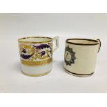 TWO C19TH COFFEE CANS ONE INSCRIBED 'L' THE OTHER DERBY