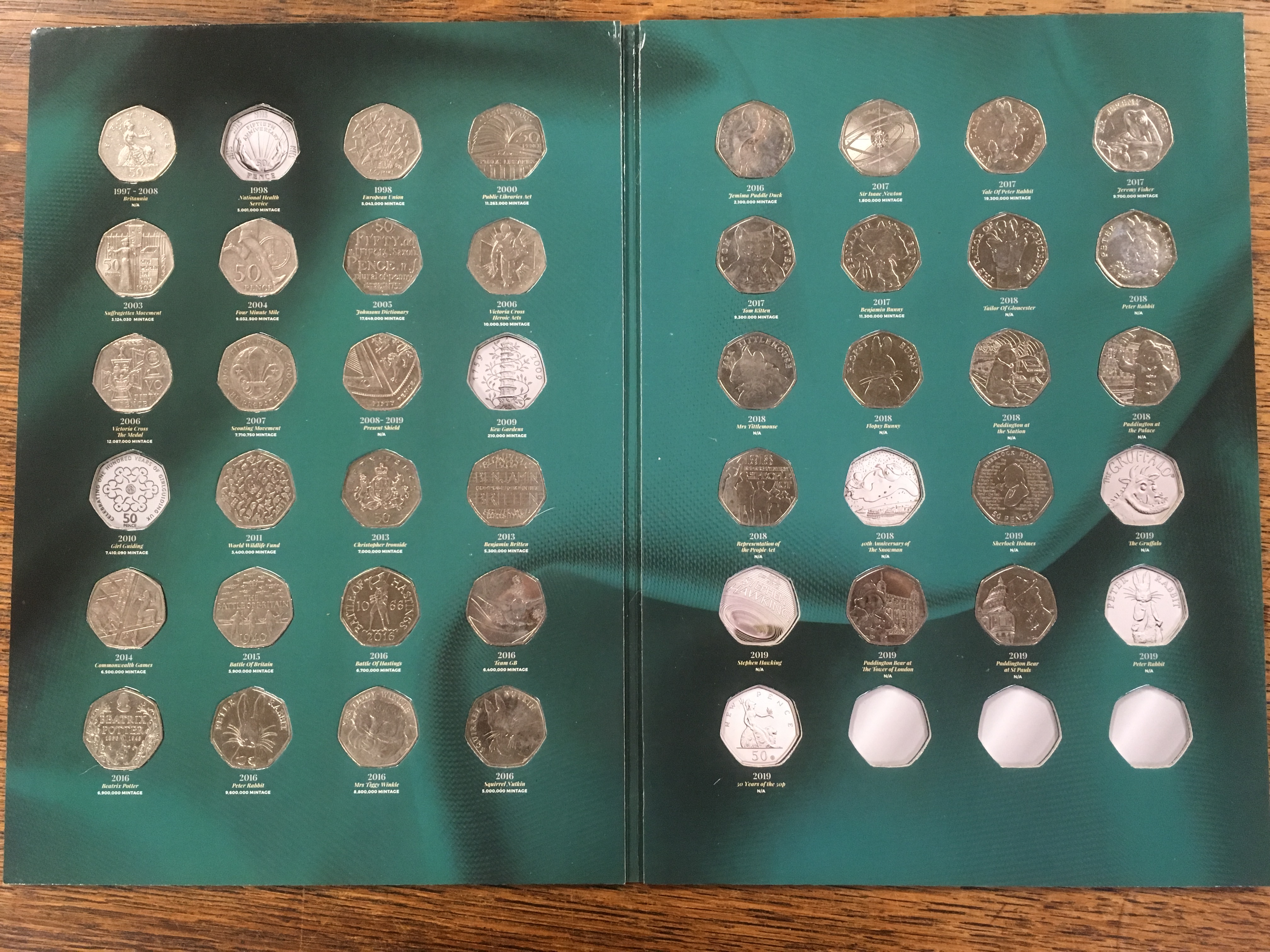 "THE GREAT BRITISH 50p COIN COLLECTION FOLDERS (3), PARTIALLY FILLED, - Image 3 of 4