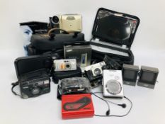 BOX OF ASSORTED CAMERAS TO INCLUDE CANON,