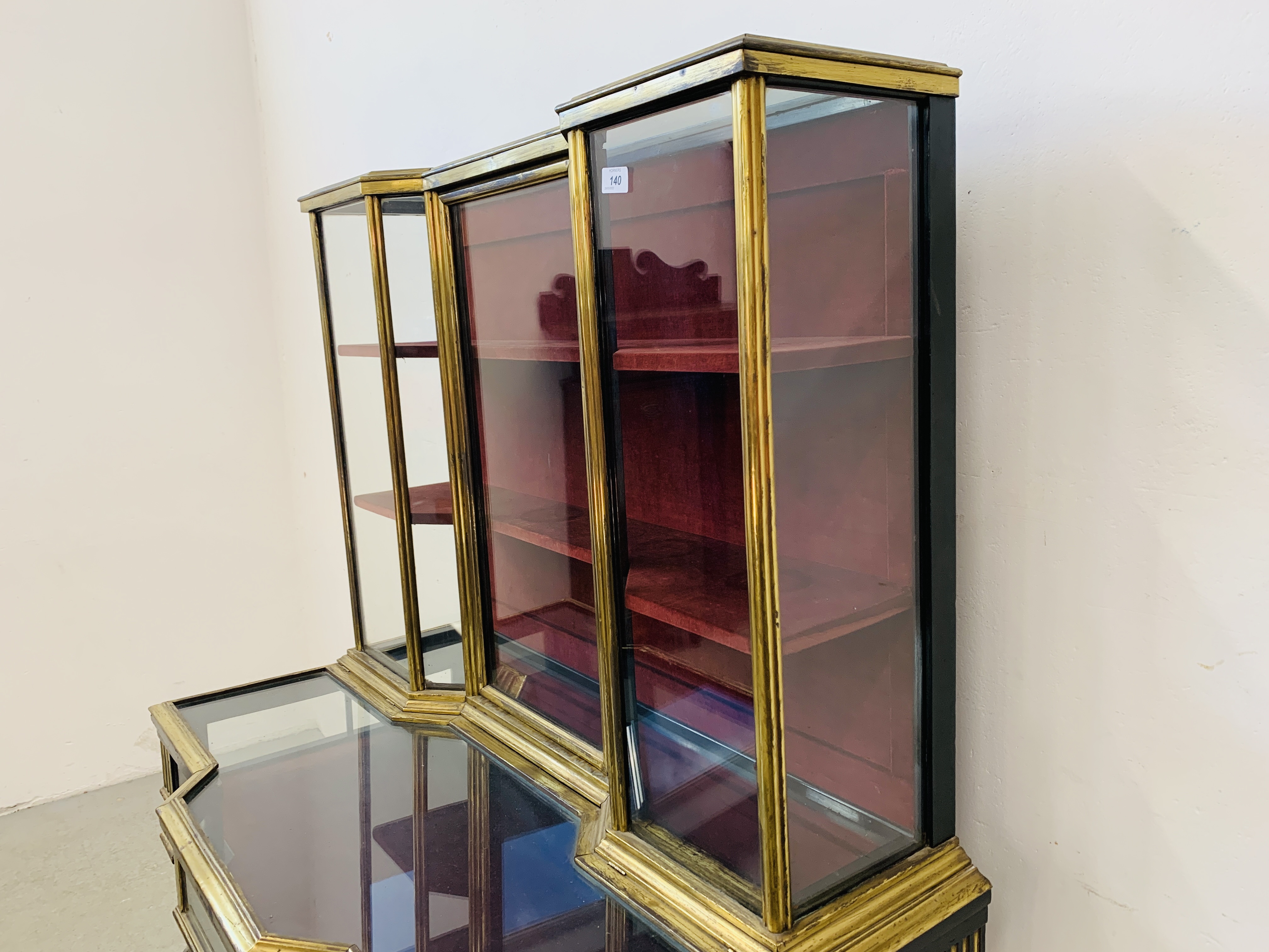 A C19th FRENCH BRASS AND EBONISED CABINET, THE TOP AND SIDES GLAZED, - Image 6 of 31
