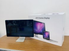 APPLE 27 INCH CINEMA LED DISPLAY (NO POWER LEAD) - SOLD AS SEEN.