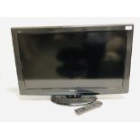 PANASONIC VIESA 32 INCH TELEVISION MODEL TX-L32S20BA AND REMOTE CONTROL - SOLD AS SEEN