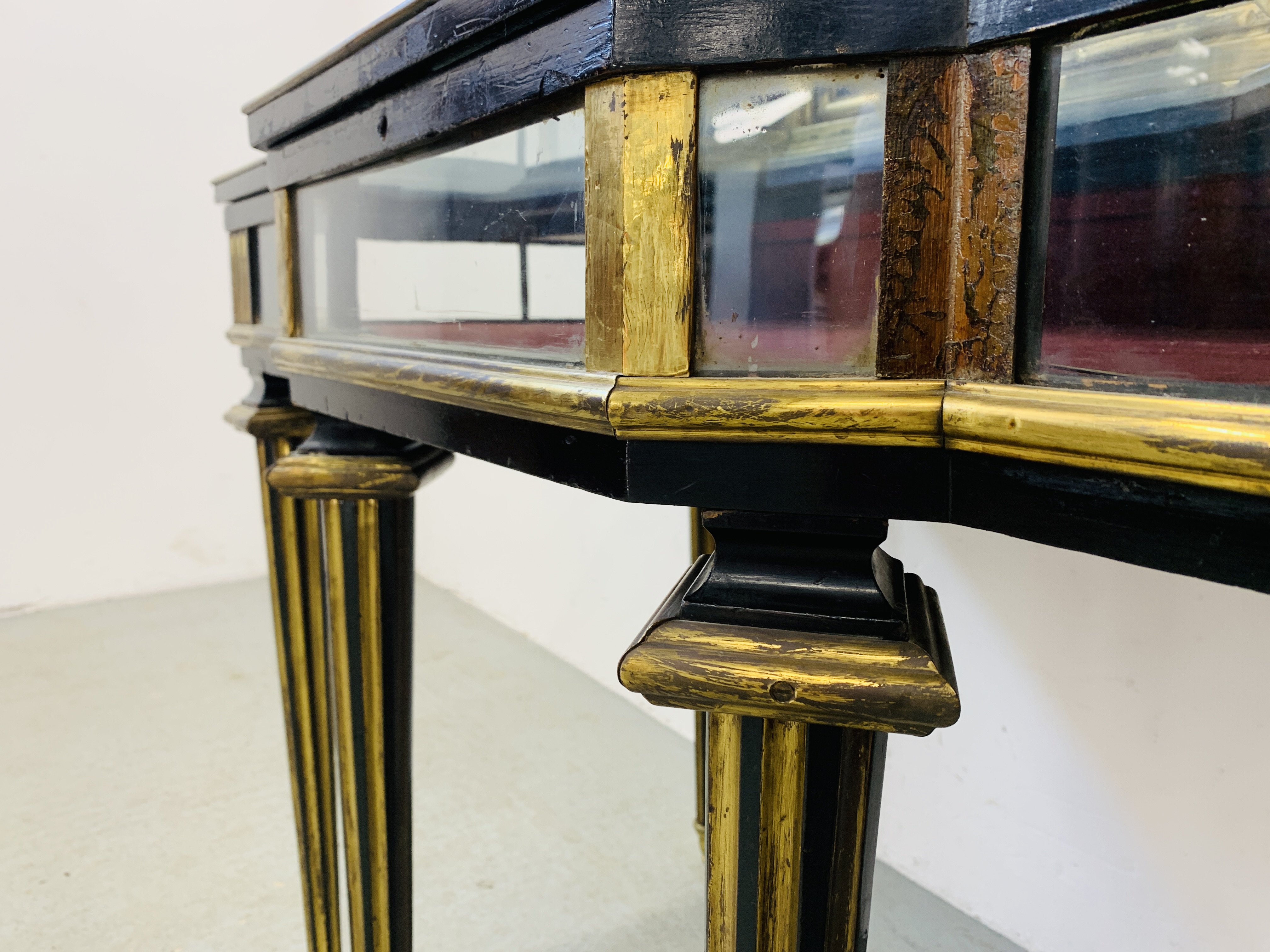 A C19th FRENCH BRASS AND EBONISED CABINET, THE TOP AND SIDES GLAZED, - Image 16 of 31