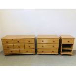 A COURTS ATHENS PINE EFFECT THREE DRAWER CHEST WIDTH 83CM. DEPTH 45CM. HEIGHT 74CM.