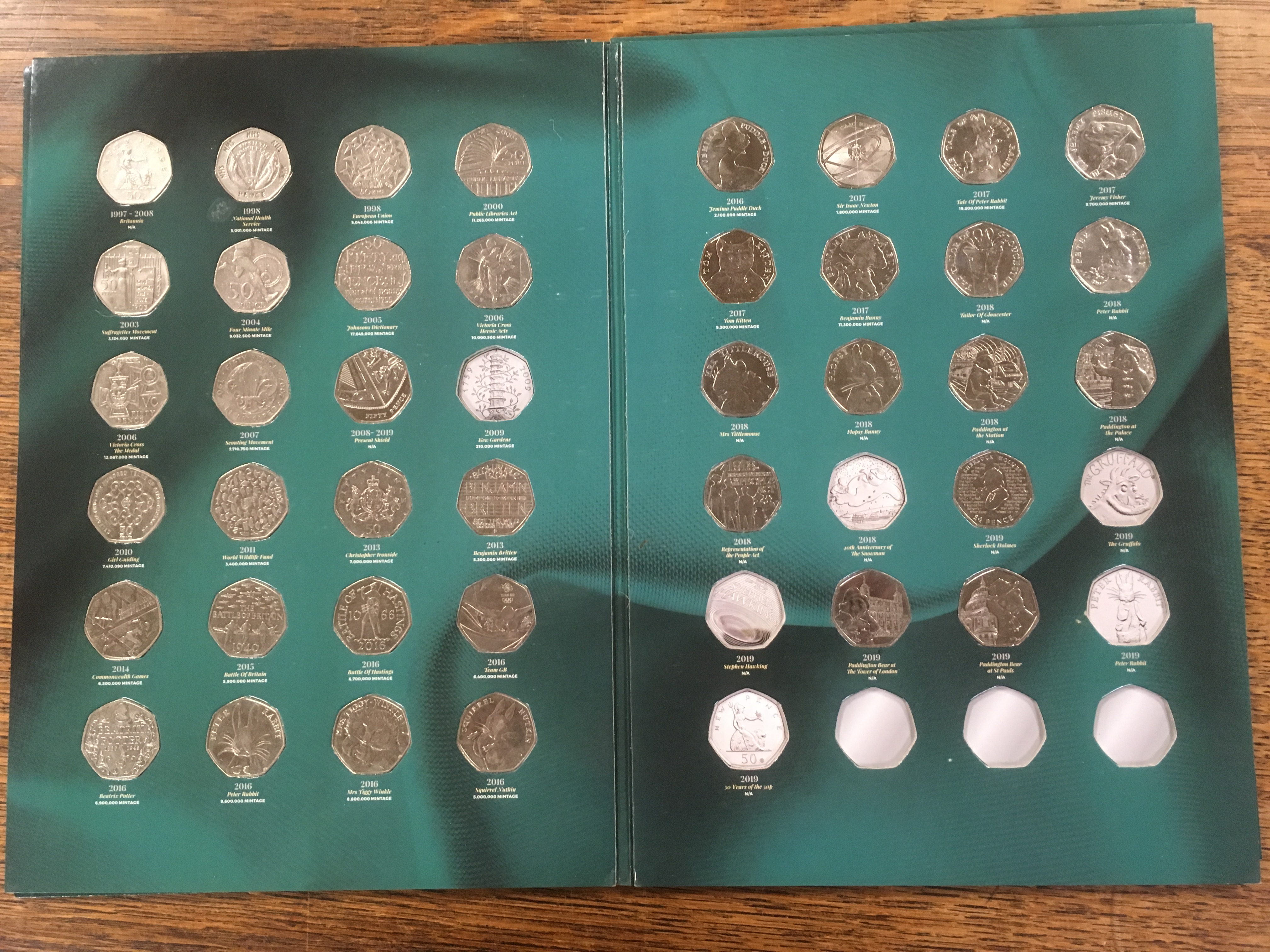 "THE GREAT BRITISH 50p COIN COLLECTION FOLDERS (3), PARTIALLY FILLED, - Image 2 of 4