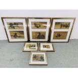 A COLLECTION OF 6 FRAMED WATERCOLOURS OF CHINESE WARRIORS.