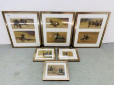 A COLLECTION OF 6 FRAMED WATERCOLOURS OF CHINESE WARRIORS.