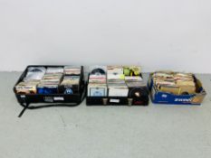 3 BOXES CONTAINING A LARGE QUANTITY MIXED RECORDS TO INCLUDE THE POLICE, BLONDIE, WHITNEY,