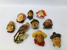 COLLECTION OF PLASTER HEADS TO INCLUDE BOSSONS, ETC.