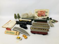 SMALL COLLECTION OF 00 GAUGE TRI-ANG TO INCLUDE LOCOMOTIVES, TENDERS, CARRIAGES, ETC.