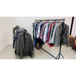 TWO RAILS CONTAINING AN EXTENSIVE QUANTITY OF LADIES CLOTHING TO INCLUDE MANY DESIGNER BRANDS BETTY