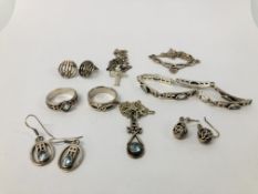 COLLECTION OF MAINLY SILVER MACKINTOSH STYLE JEWELLERY TO INCLUDE NECKLACES,