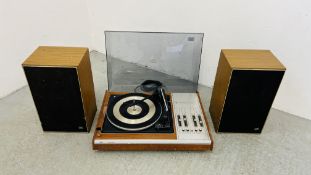 AN ITT KAI255 STEREO TURNTABLE COMPLETE WITH A PAIR OF ITT KS661 SPEAKERS (TWELVE FIFTY-FIVE) -