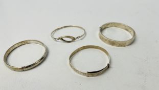 4 X DESIGNER SILVER BRACELETS.