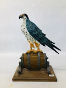 AN ORIGINAL "LACONS BREWERY" CAST IRON FALCON PUB ADVERTISING FEATURE HEIGHT 49CM.