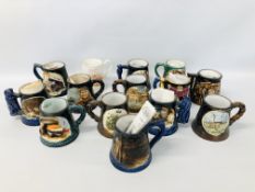 COLLECTION OF THIRTEEN YARMOUTH POTTERY MUG AND ONE OTHER