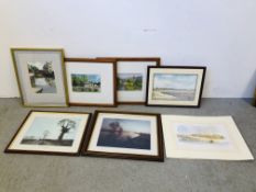 A COLLECTION OF FRAMED ARTWORK TO INCLUDE PRINTS AND WATERCOLOURS BEARING SIGNATURE FRANCIS, ETC.