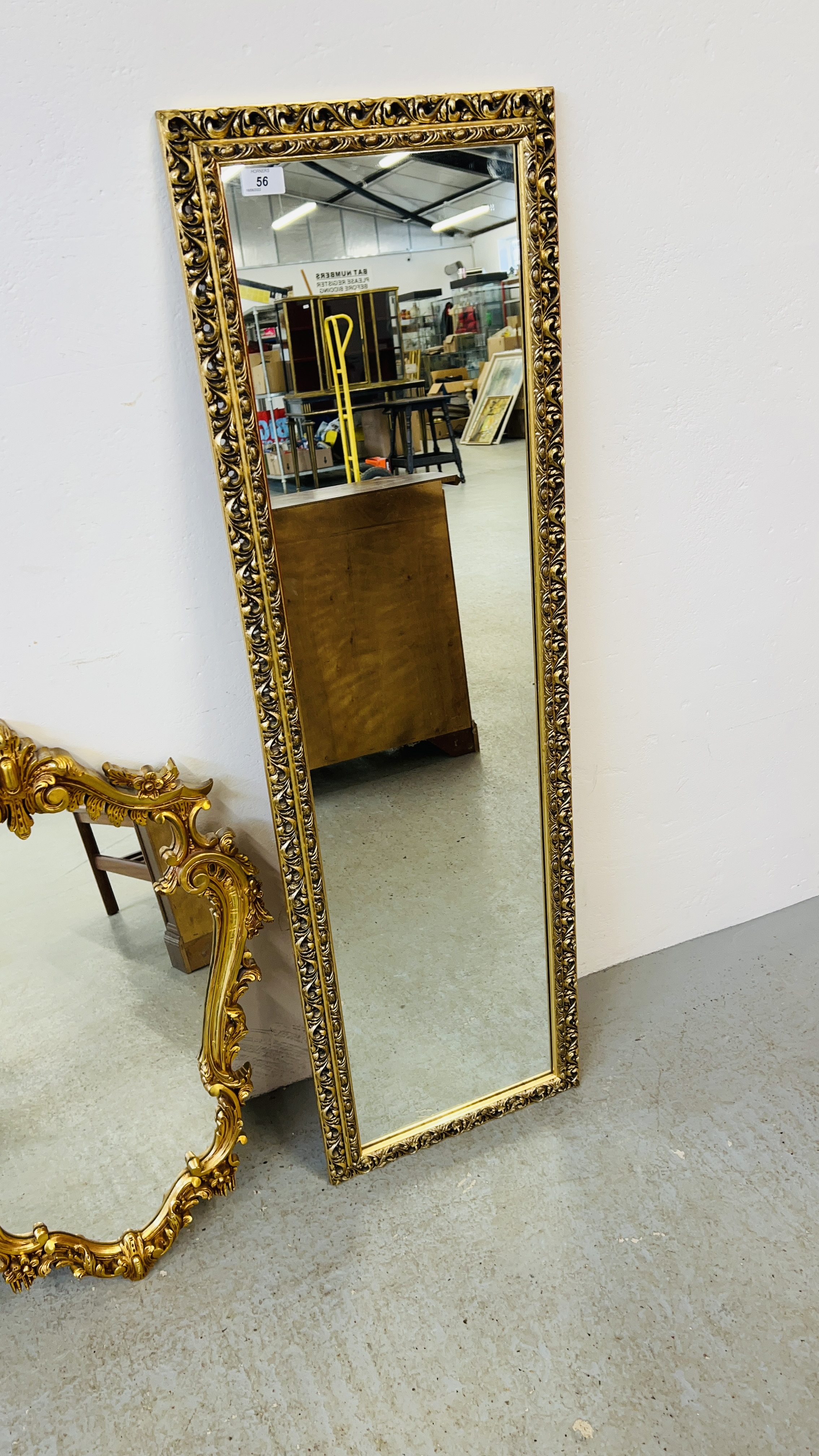 FOUR ORNATE GILT FRAMED DECORATIVE WALL MIRRORS OF VARIOUS DESIGNS - Image 5 of 6