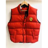 A FERRARI BODY WARMER SIZE XL.