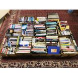 12 X BOXES OF ASSORTED BOOKS, DVD'S AND RECORDS ETC.