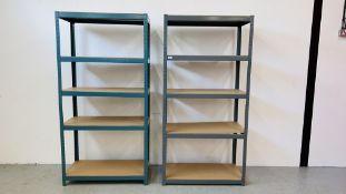 2 X FIVE BAY SHELVING UNITS.