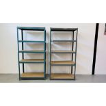 2 X FIVE BAY SHELVING UNITS.