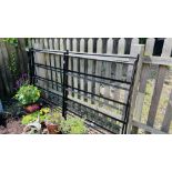 2 X BLACK PAINTED METAL FENCE 5 BAR RAILINGS.