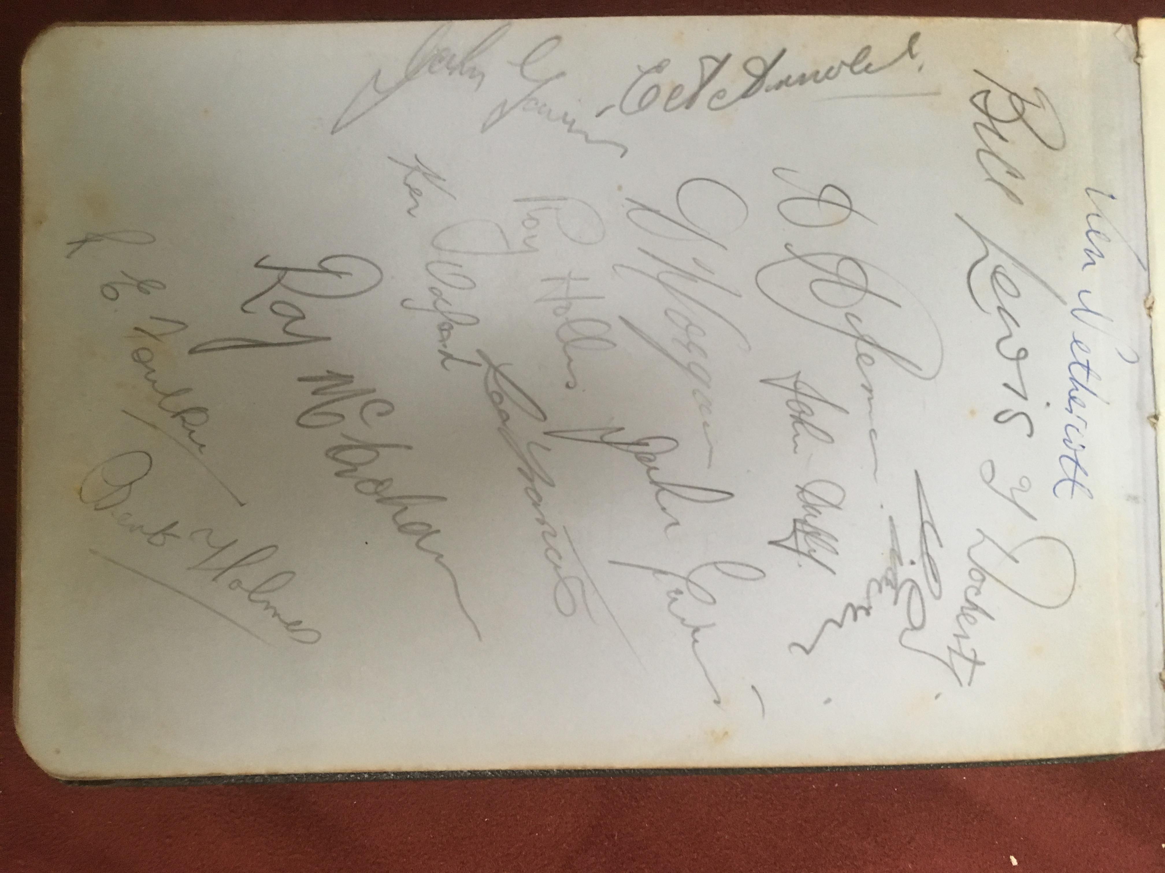 TWO AUTOGRAPH ALBUMS c1954-62 PERIOD, SEVERAL PAGES WITH FOOTBALL PLAYERS, - Image 7 of 12