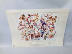 "BRITISH OLYMPIC LEGENDS" POSTER A CELEBRATION OF 100 YEARS OF BRITISH OLYMPIC ACHIEVEMENTS BY GARY