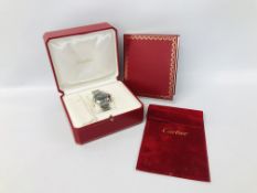 CARTIER AUTOMATIC "PASHA" UNISEX WRIST WATCH ON STAINLESS STEEL BRACELET STRAP BOXED WITH ORIGINAL