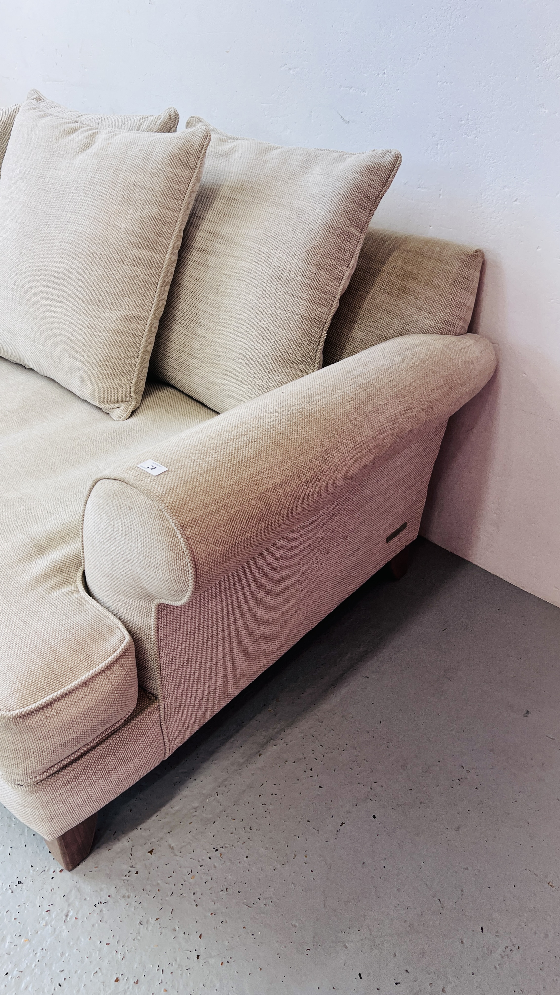 A PAIR OF "THE LOUNGE Co" OATMEAL UPHOLSTERED SOFA'S EACH LENGTH 210CM. - Image 19 of 22