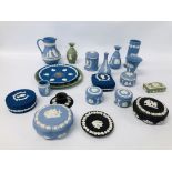 COLLECTION OF BLUE AND BLACK WEDGWOOD JASPERWARE