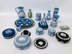 COLLECTION OF BLUE AND BLACK WEDGWOOD JASPERWARE