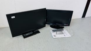 A PANASONIC VIERA 19 INCH TELEVISION WITH REMOTE AND INSTRUCTIONS + A DIGIHOME 24 INCH TELEVISION