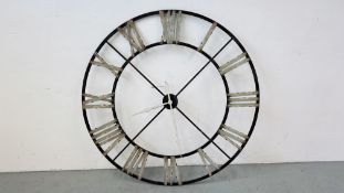 AN OVERSIZED METALCRAFT WALL CLOCK DIAMETER 123CM.