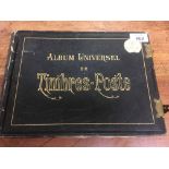 "UNIVERSAL" ALBUM WITH OLD TIME REMAINDERED STAMP COLLECTION, EUROPE WITH MONACO, JAPAN,