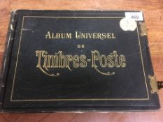 "UNIVERSAL" ALBUM WITH OLD TIME REMAINDERED STAMP COLLECTION, EUROPE WITH MONACO, JAPAN,