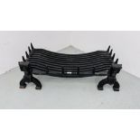 LARGE HEAVY CAST IRON FIRE BASKET 107CM X 50CM.