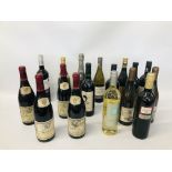 17 X VARIOUS BOTTLES OF WINE TO INCLUDE 2 X LOUIS JADOT BOURGOGNE PINOT NOIR 2006,