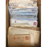 BOX WITH STAMPED COVERS, AIR LETTERS ETC.