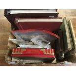BOX OF STAMP COLLECTIONS IN ALBUMS AND LOOSE, FOREIGN IN ENVELOPES, ETC.