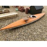 A FIBREGLASS KAYAK LENGTH 4 METRES A/F.