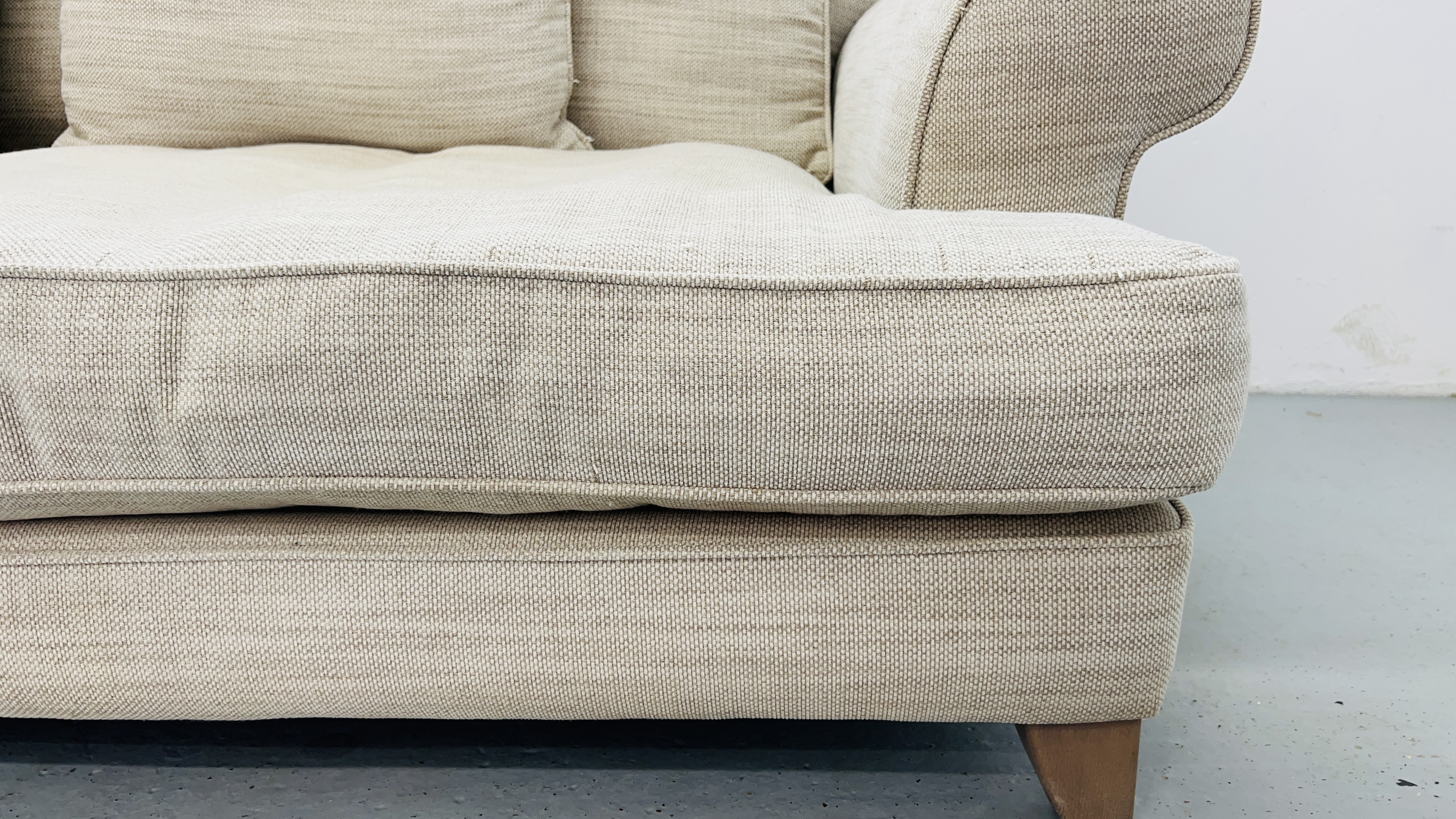 A PAIR OF "THE LOUNGE Co" OATMEAL UPHOLSTERED SOFA'S EACH LENGTH 210CM. - Image 17 of 22