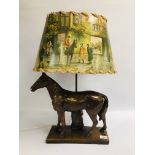 STUDY OF A HORSE LAMP - SOLD AS SEEN.