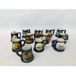 12 X ASSORTED YARMOUTH POTTERY MUGS MAINLY FISHING RELATED