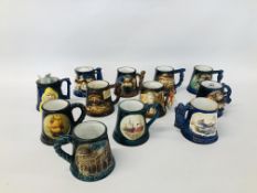 12 X ASSORTED YARMOUTH POTTERY MUGS MAINLY FISHING RELATED