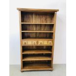 BAKER BEDFORD STYLE FLAGSTORE TWO DRAWER BOOKSHELF WITH ADJUSTABLE STELVES - HEIGHT 190CM.