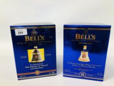 2 X COMMEMORATIVE WADE WHISKY BELLS TO INCLUDE GOLDEN WEDDING ANNIVERSARY OF THE QUEEN AND DUKE OF